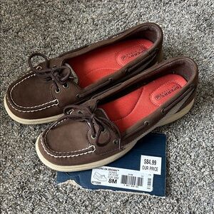 Sperry Women's Dark Brown Loafers with Cream Soles